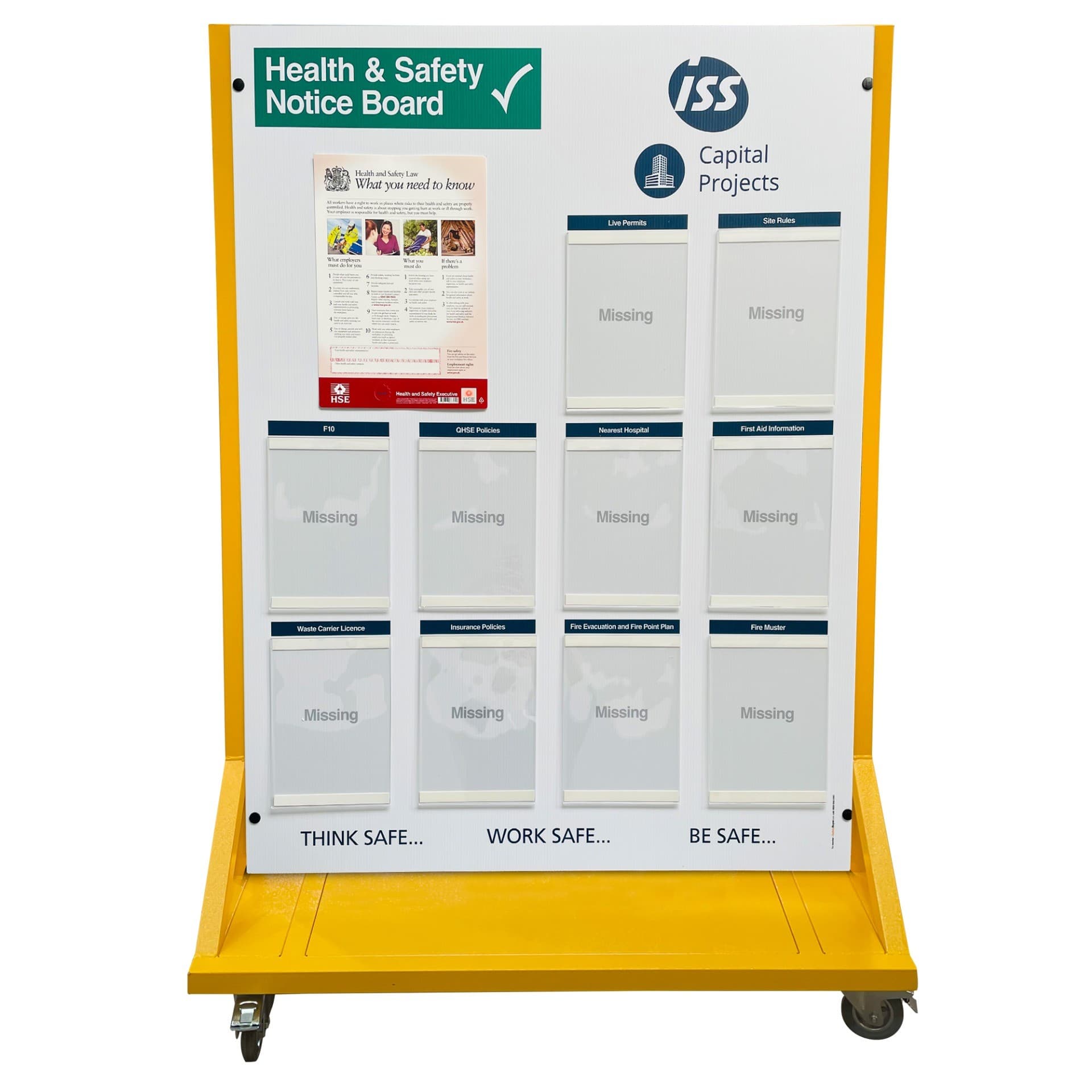 Wheeled Free-Standing Site Health & Safety Documentation Information Point