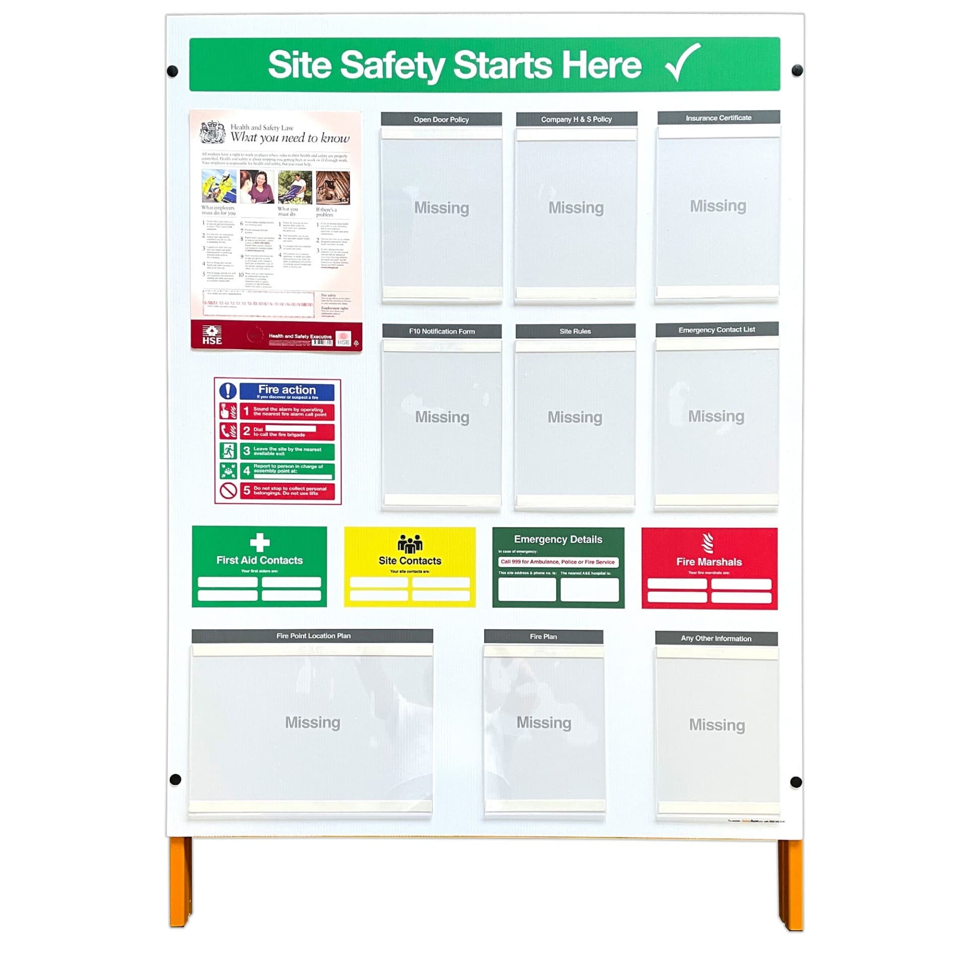 Free-Standing Construction H&S Documentation info Point - Unbranded