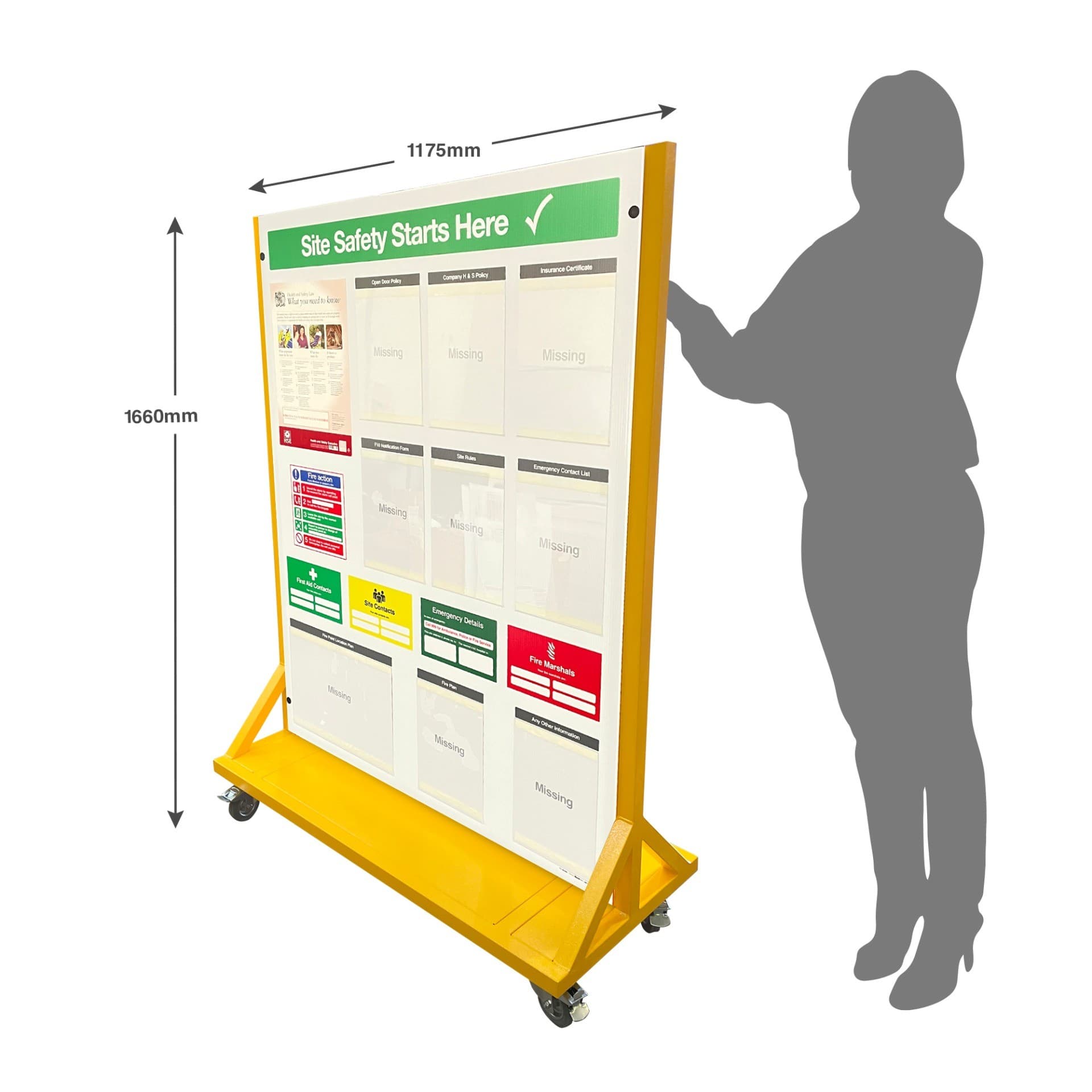 Wheeled Free-Standing Construction H&S Documentation Information Point - Unbranded