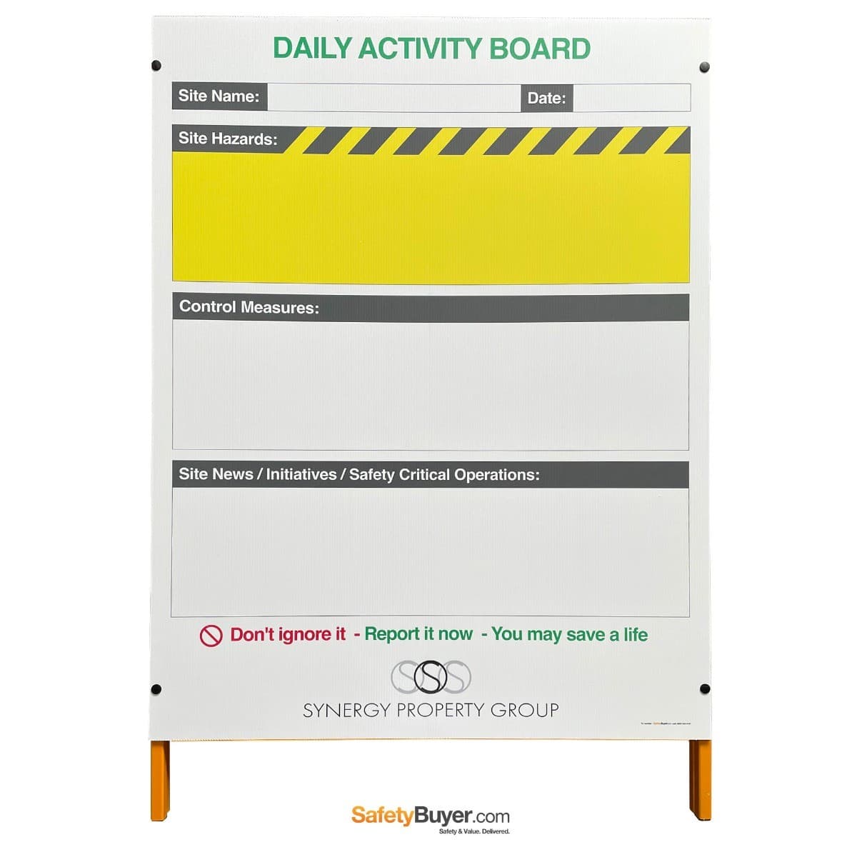 Large Free-Standing Daily Activity Board with Drywipe Laminate