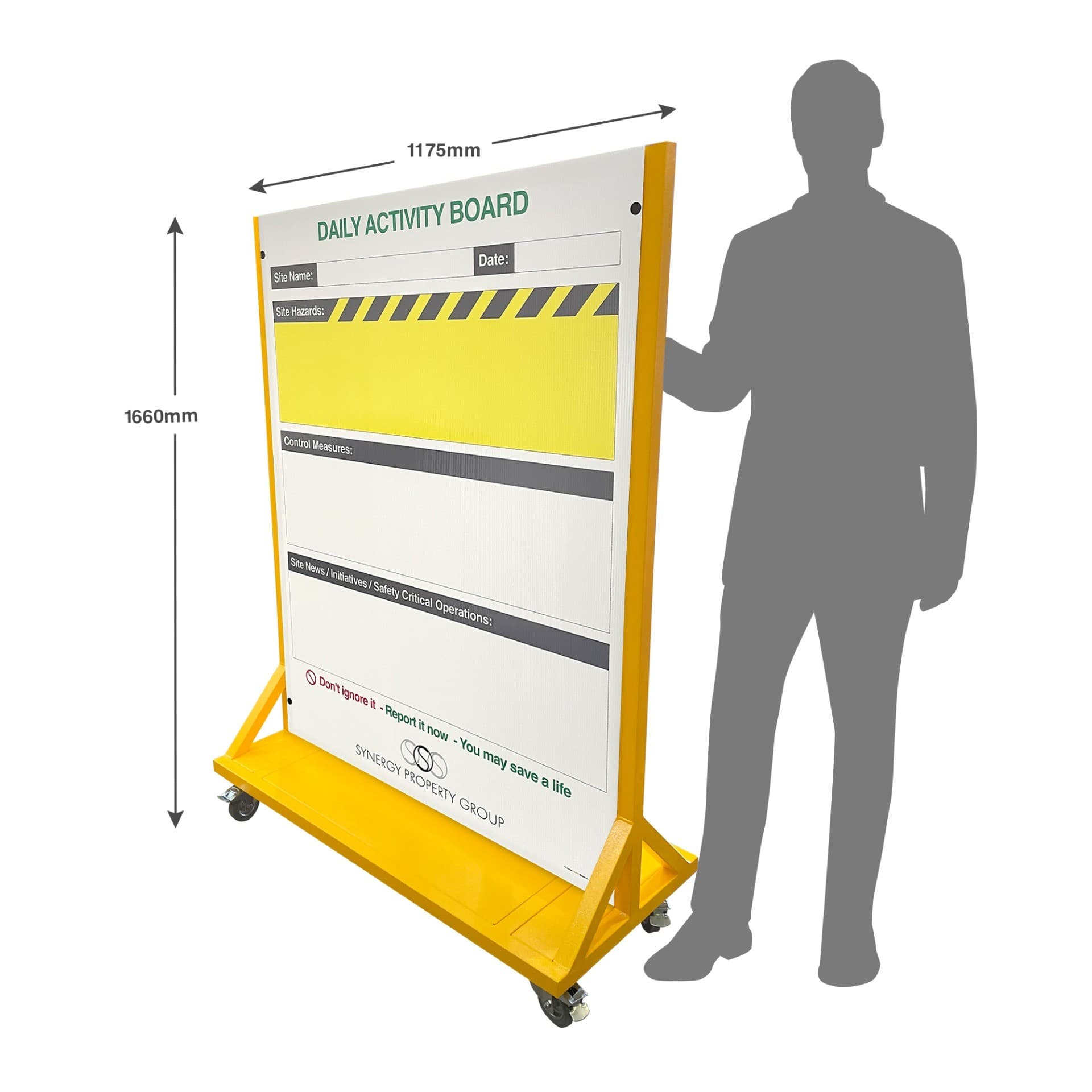 Wheeled Large Free-Standing Daily Activity Boards with Drywipe Laminate