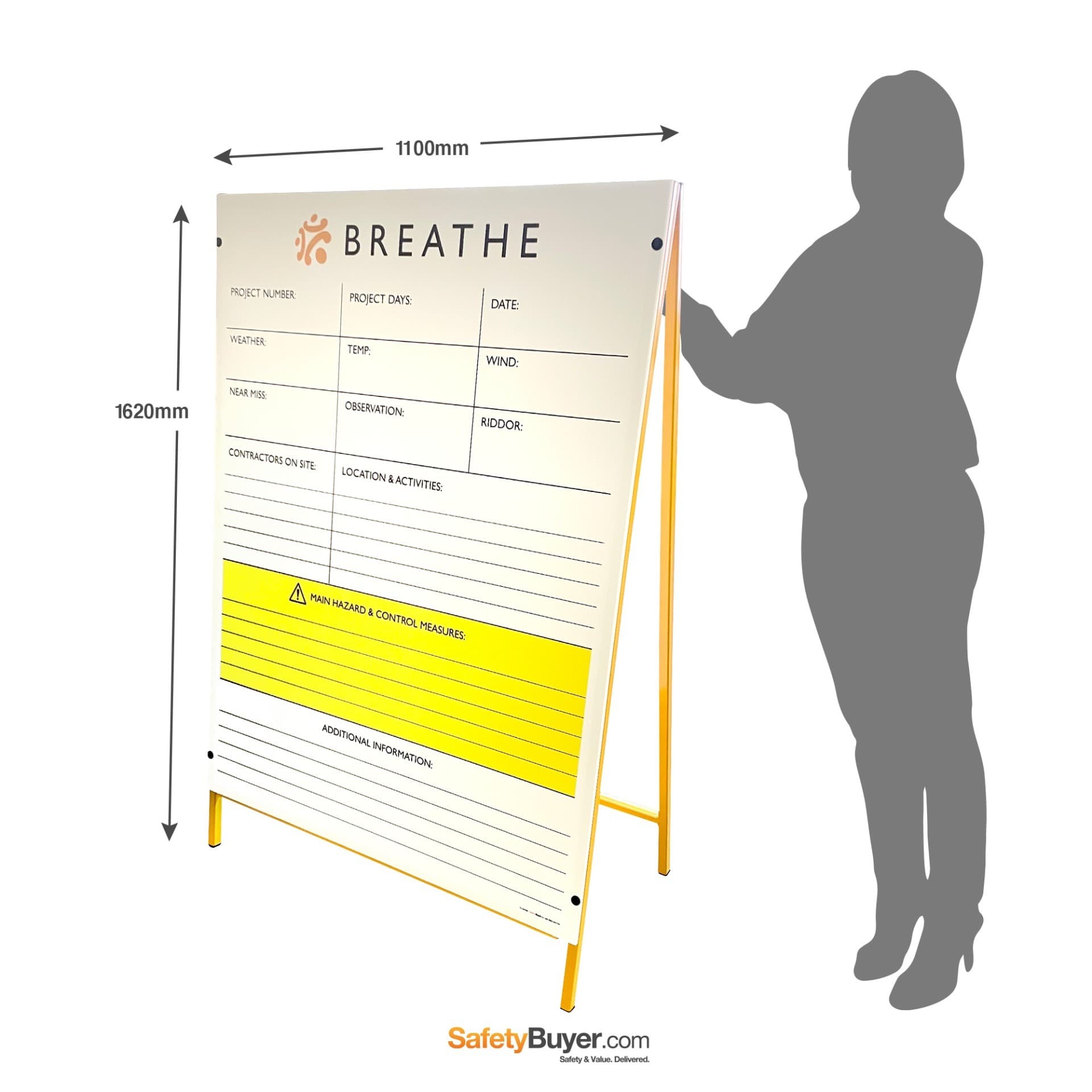 Free-Standing Site Control & Observation Board with Dry Wipe Laminate