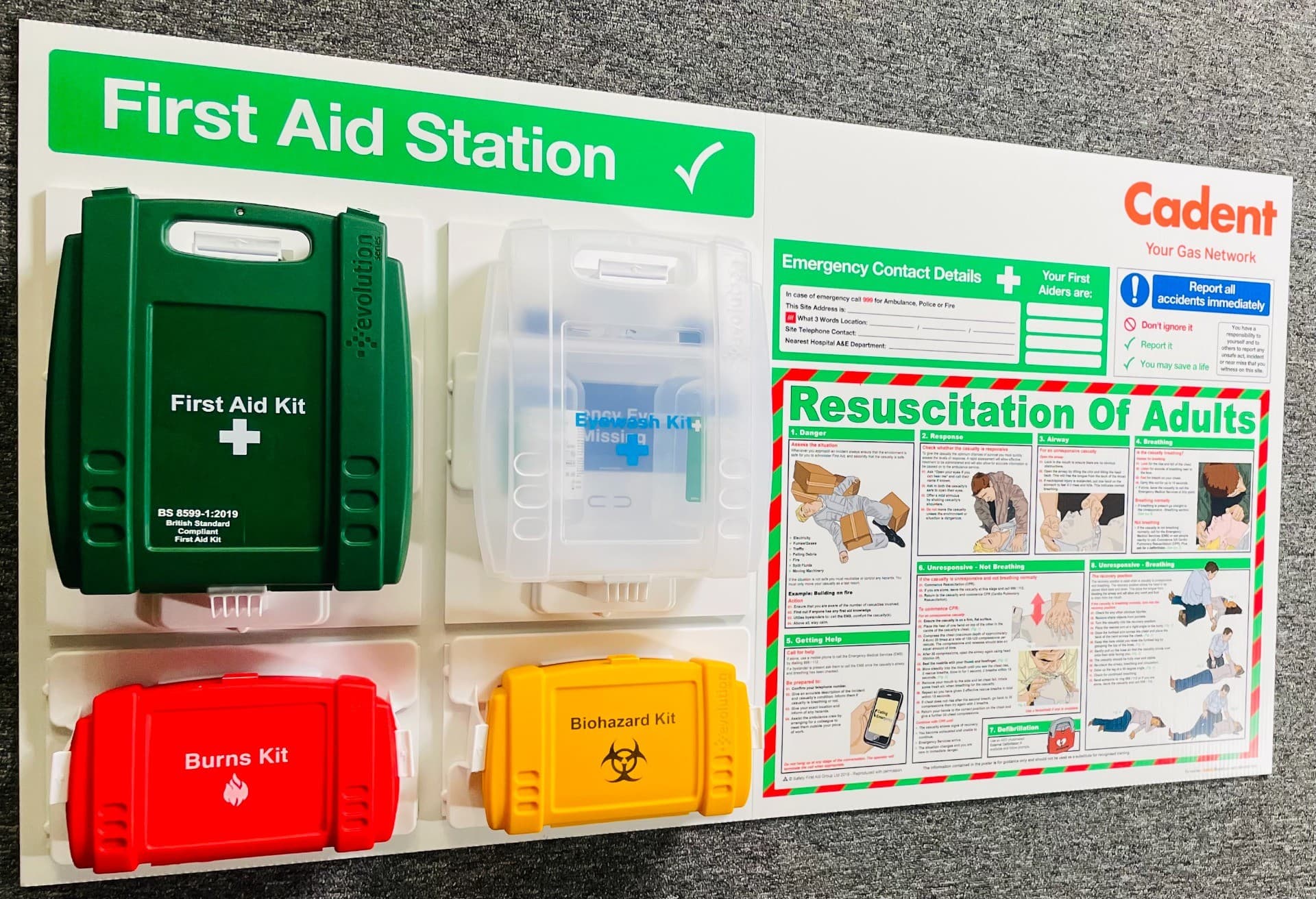 Branded First Aid Station with Resuscitation of Adults Poster