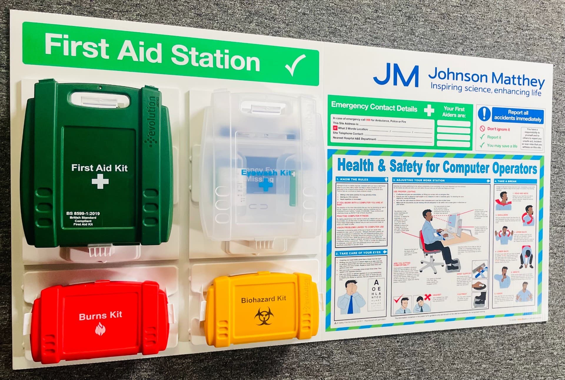 Branded First Aid Station with Health & Safety for Computer Operators Poster