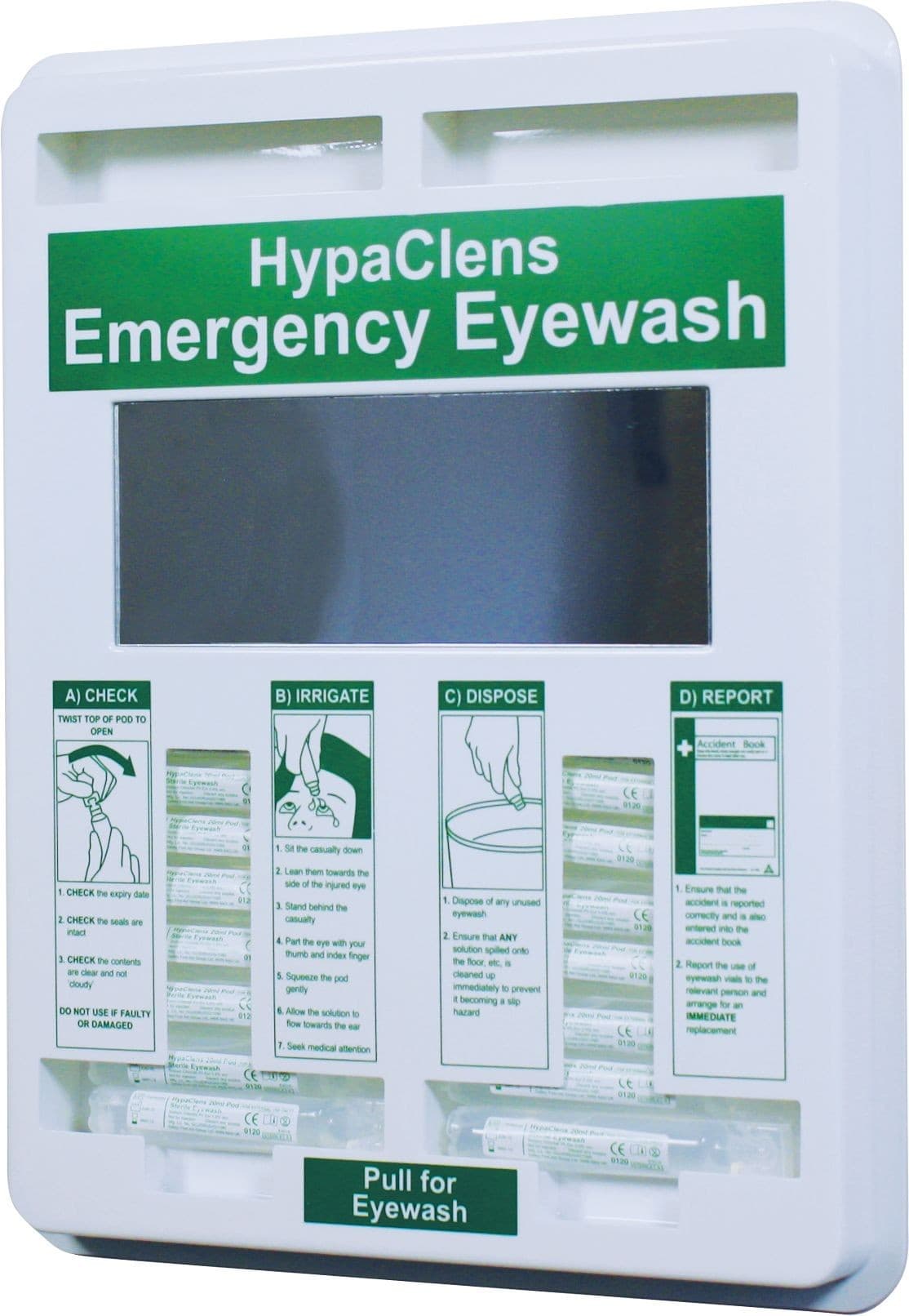 4F9657 HypaClens Eyewash Dispenser complete with 25 x 20 ml Pods