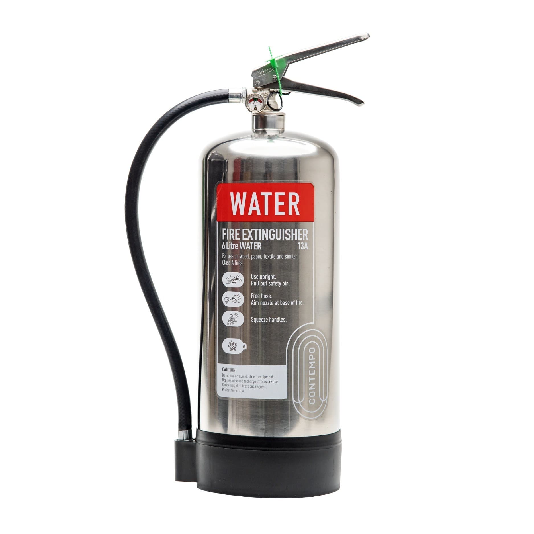Contempo 6L Water Stainless Steel Fire Extinguisher