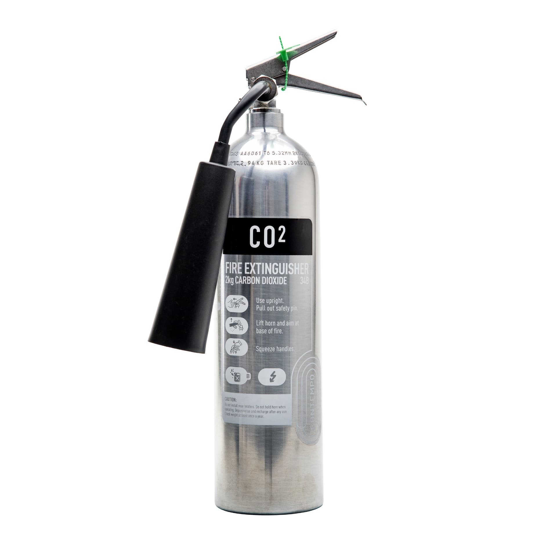 Contempo 2kg CO2 Stainless Steel Fire Extinguisher
