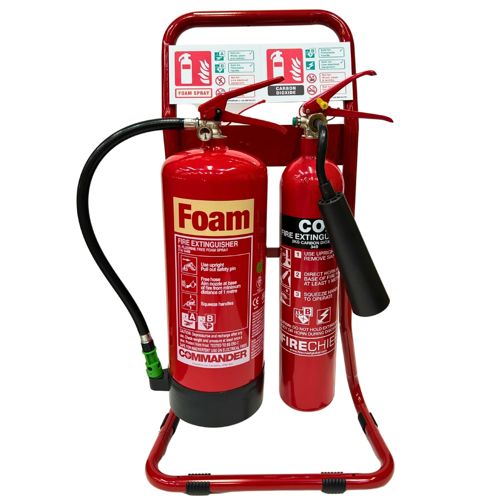 Fire Extinguisher Bundles on Tubular Stands