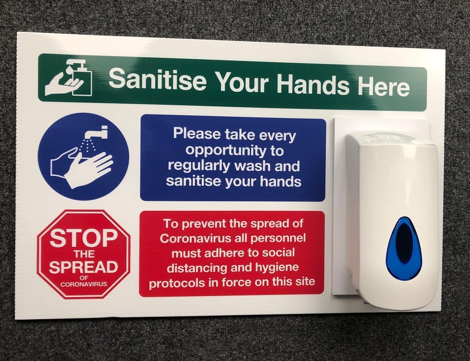 Small | Unbranded | Hand Sanitising Station, with 1L bulk fill dispenser | 420mm (H) x 650mm (W)