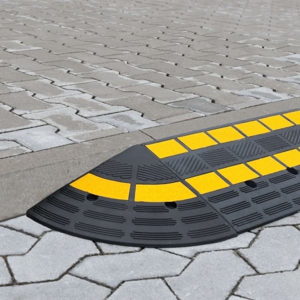 Heavy Duty Kerb Ramps Black with Yellow Reflective Panels