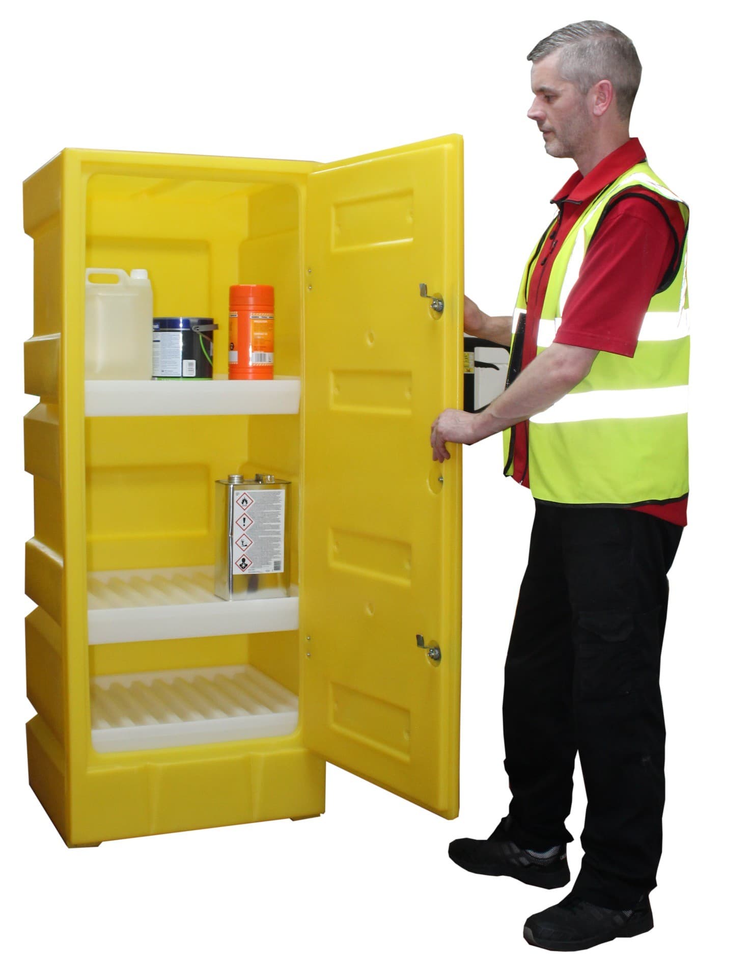 Romold | PSC2 | 1.7m High Polyethylene Storage Cabinets with 70 Litre Sump