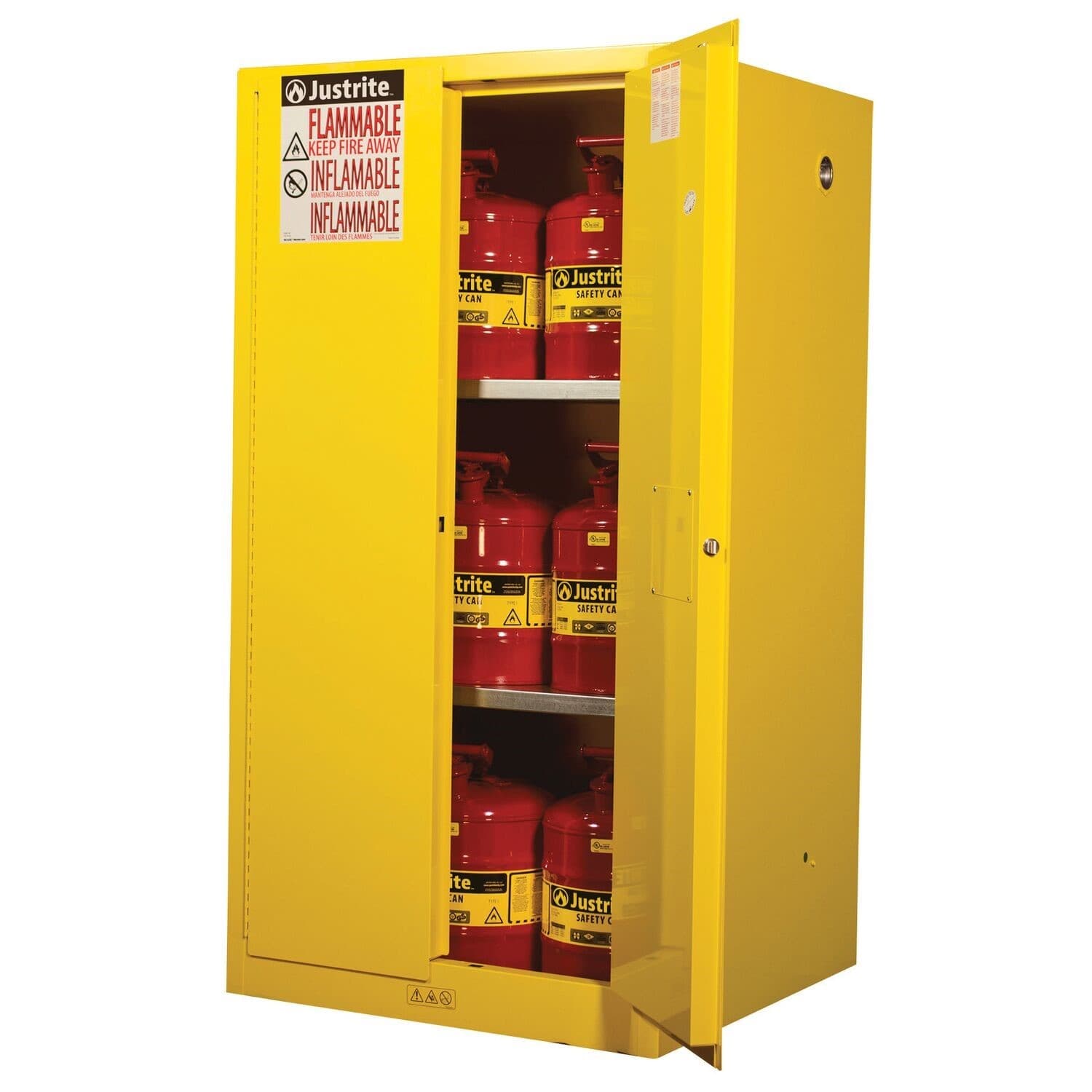 Justrite Flammable Storage Cabinets | 1651 x 864 x 864mm (HxWxD)