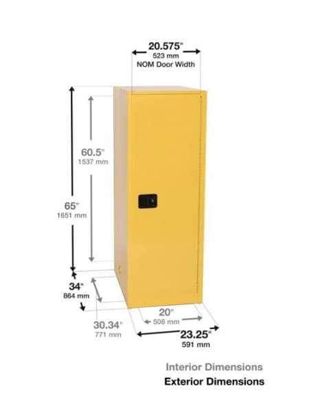 Justrite Slimline Self-Closing Flammable Storage Cabinets