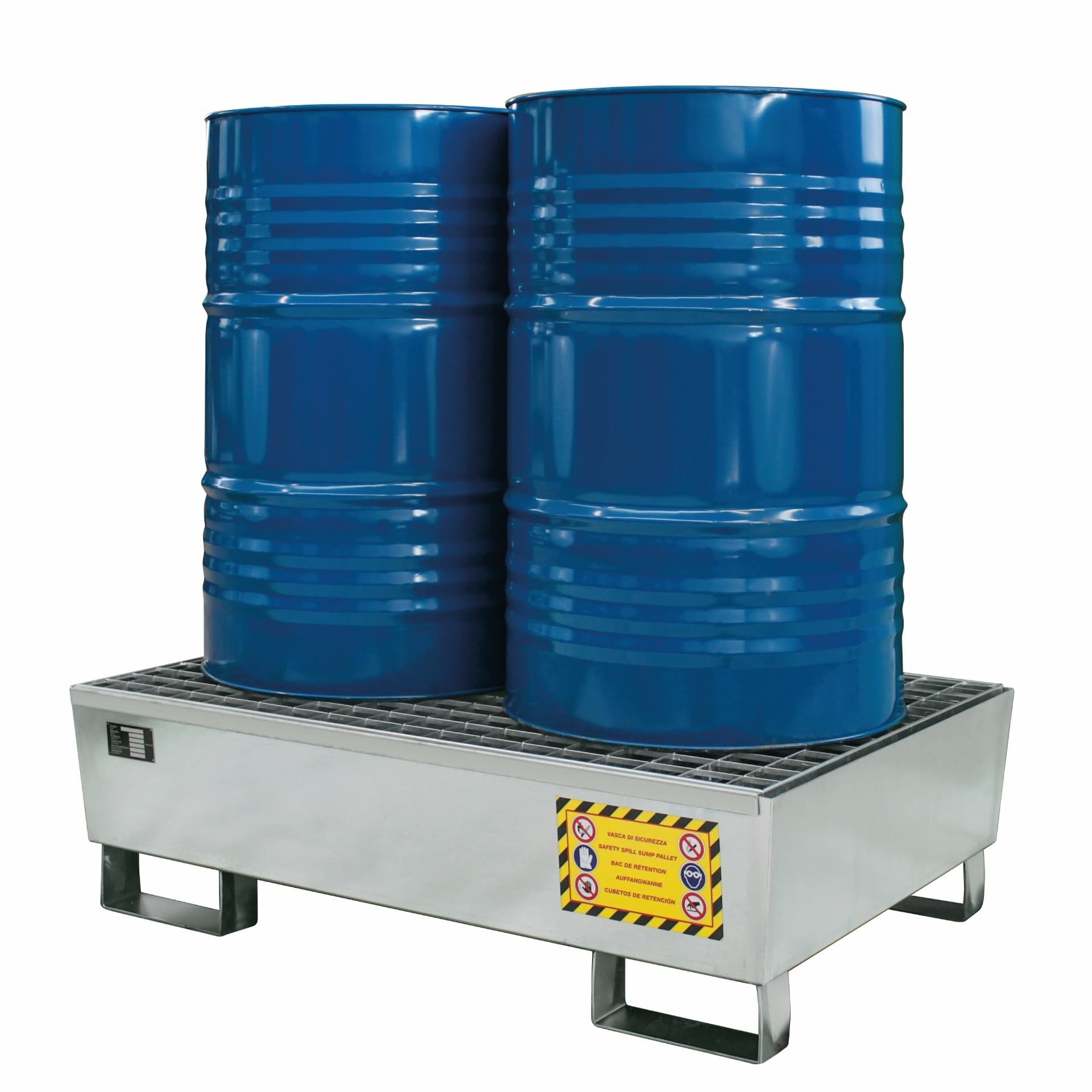 Galvanised Steel Spill Pallets | 2 Drum