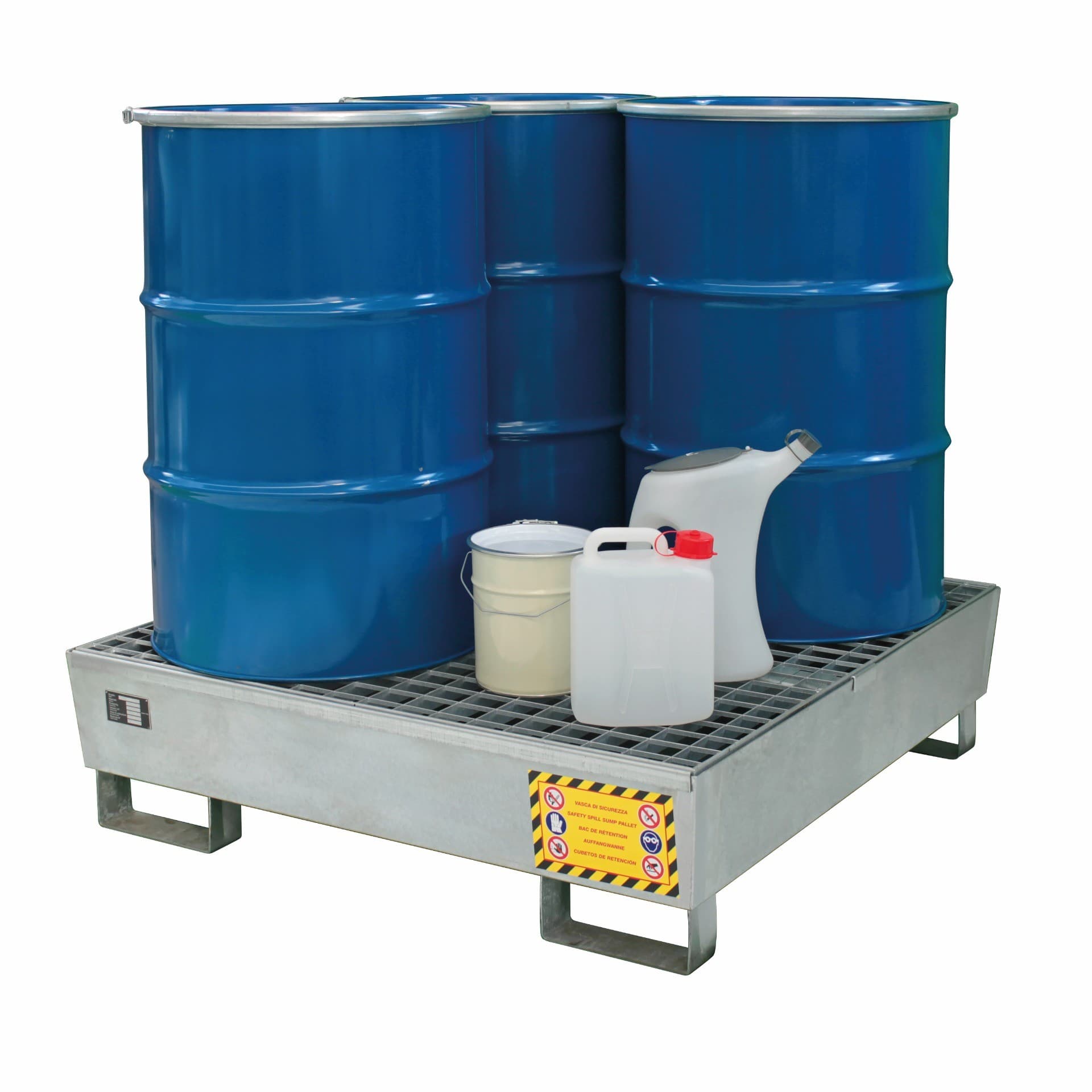 Galvanised Steel Spill Pallets | 4 Drum