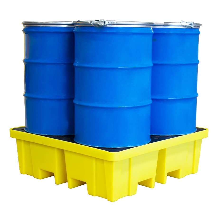 4 Drum Spill Pallet with 4-Way Forklift Access