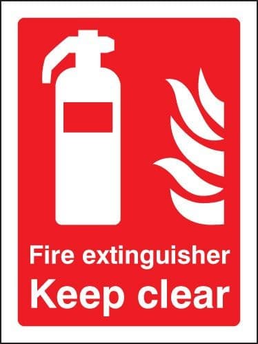 Fire Extinguisher Keep Clear Sign