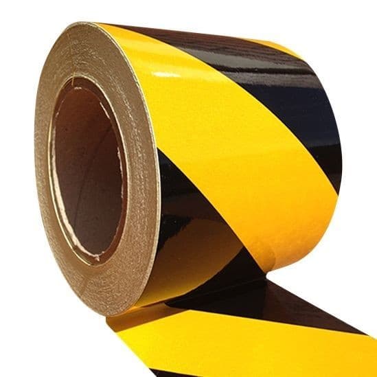 NovaFlect 7 Black & Yellow Reflective Tape 100mm x 25m