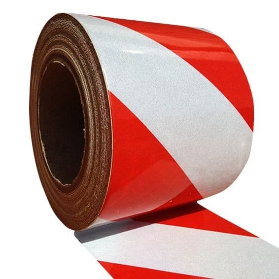 NovaFlect 7 Red & White Reflective Tape 100mm x 25m