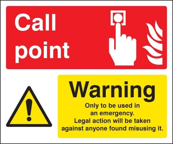 Fire Alarm Warning Only to be Operated in Emergency Sign | 300mm x 250mm | Rigid Plastic