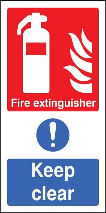 Fire Extinguisher - Keep Clear Signs