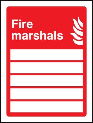 Fire Marshals Signs (Space for 5 People)