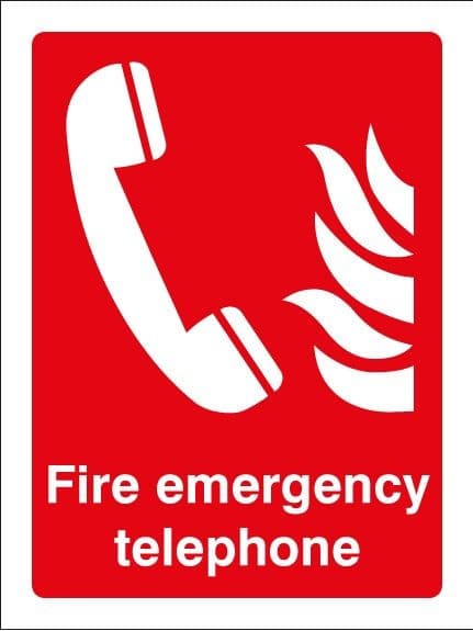 Fire Emergency Telephone Sign | 150mm x 200mm | Rigid Plastic