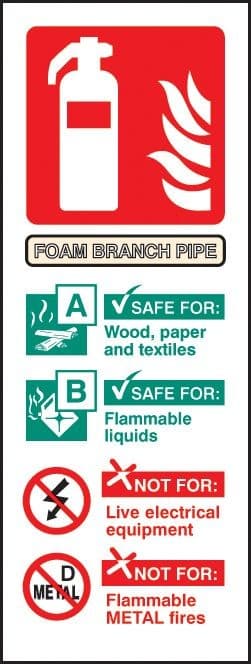 Foam Branchpipe Identification Signs - Portrait