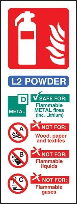 L2 Powder Fire Extinguisher Identification Signs - Portrait