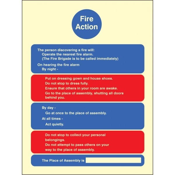 Fire Action Notice for Use in Residential Care Homes