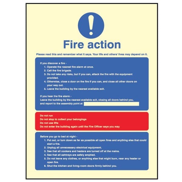 Fire Action Notice for Use in Residential Care Homes - Dial Manually