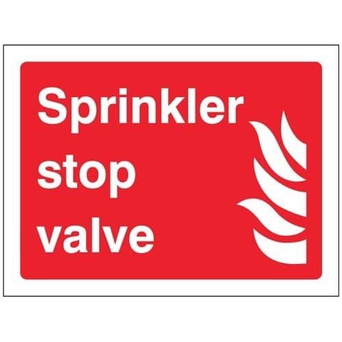 Sprinkler Stop Valve Signs
