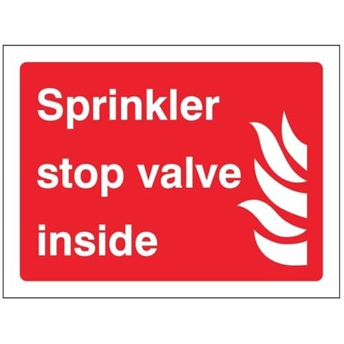 Sprinkler Stop Valve Inside Signs