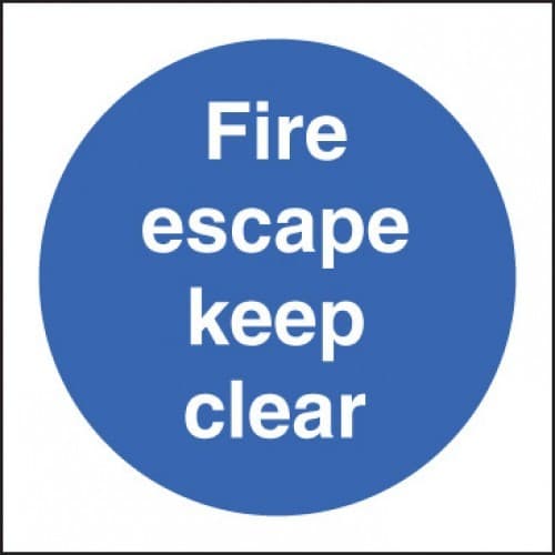 Fire Escape Keep Clear Signs