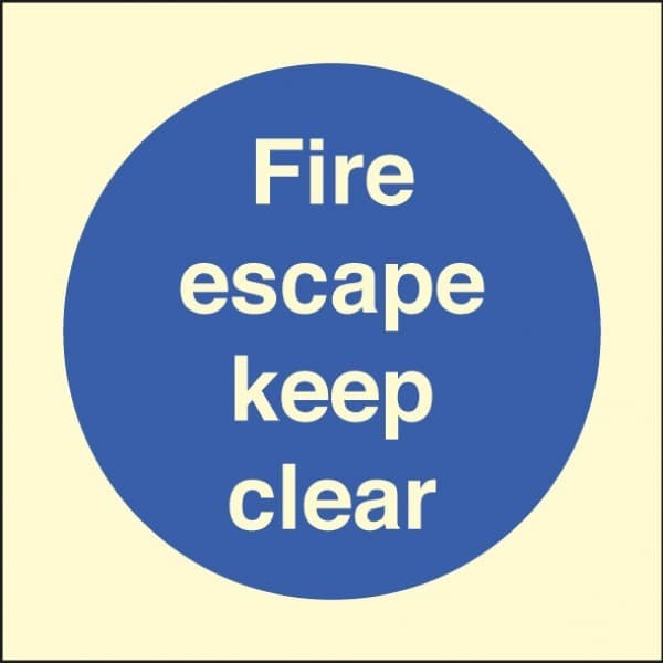 Fire Escape Keep Clear Signs