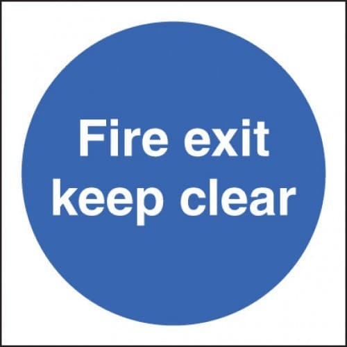 Fire Exit Keep Clear Signs