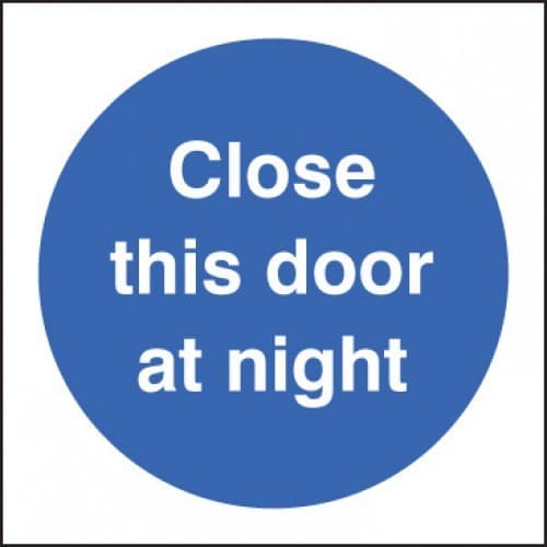 Close This Door at Night Sign