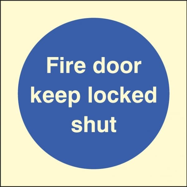 Fire Door Keep Locked Shut Sign