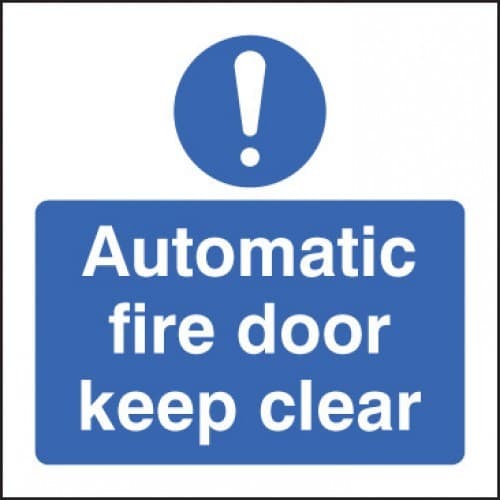 Automatic Fire Door Keep Clear Sign with Symbol