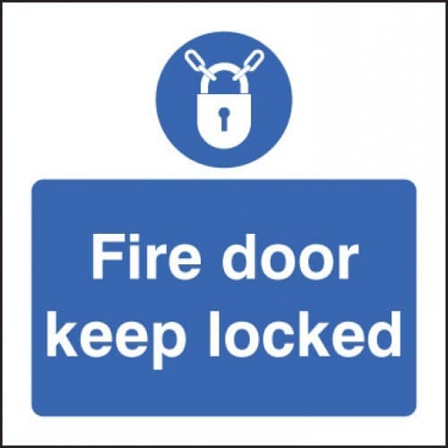 Fire Door Keep Locked Sign with Lock Symbol