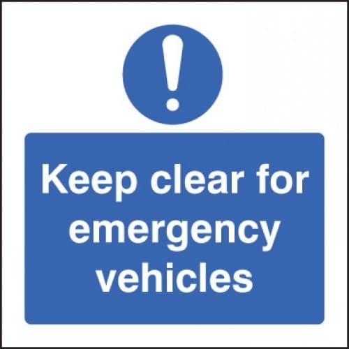 Keep Clear for Emergency Vehicles Sign