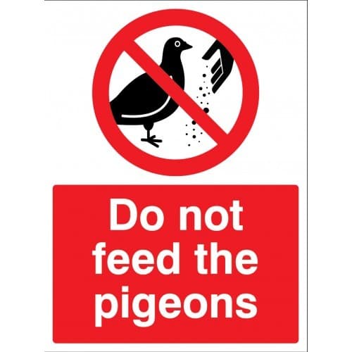 Do Not Feed The Pigeons Signs