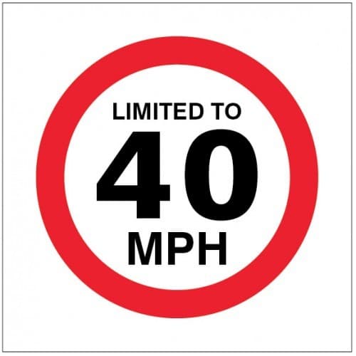 Limited To 40mph - Self Adhesive Stickers