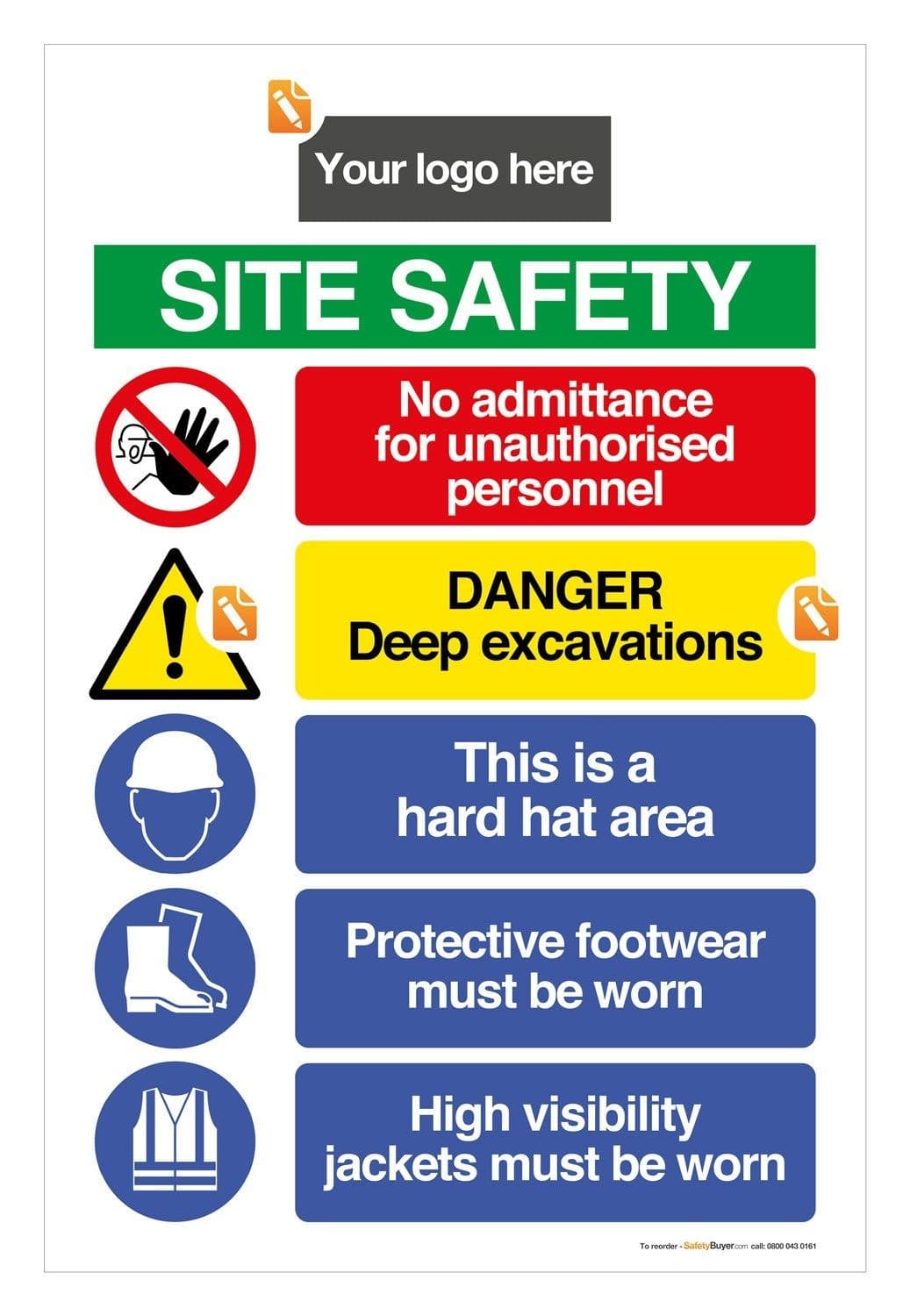 Site Entrance Sign Portrait - Add your logo