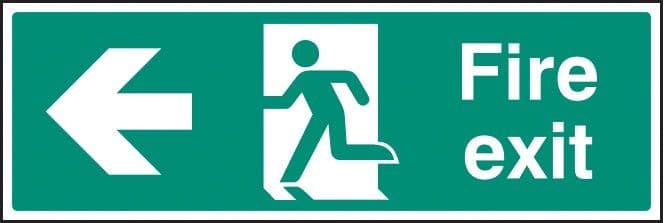 Fire Exit Arrow Left with Running Man Signs