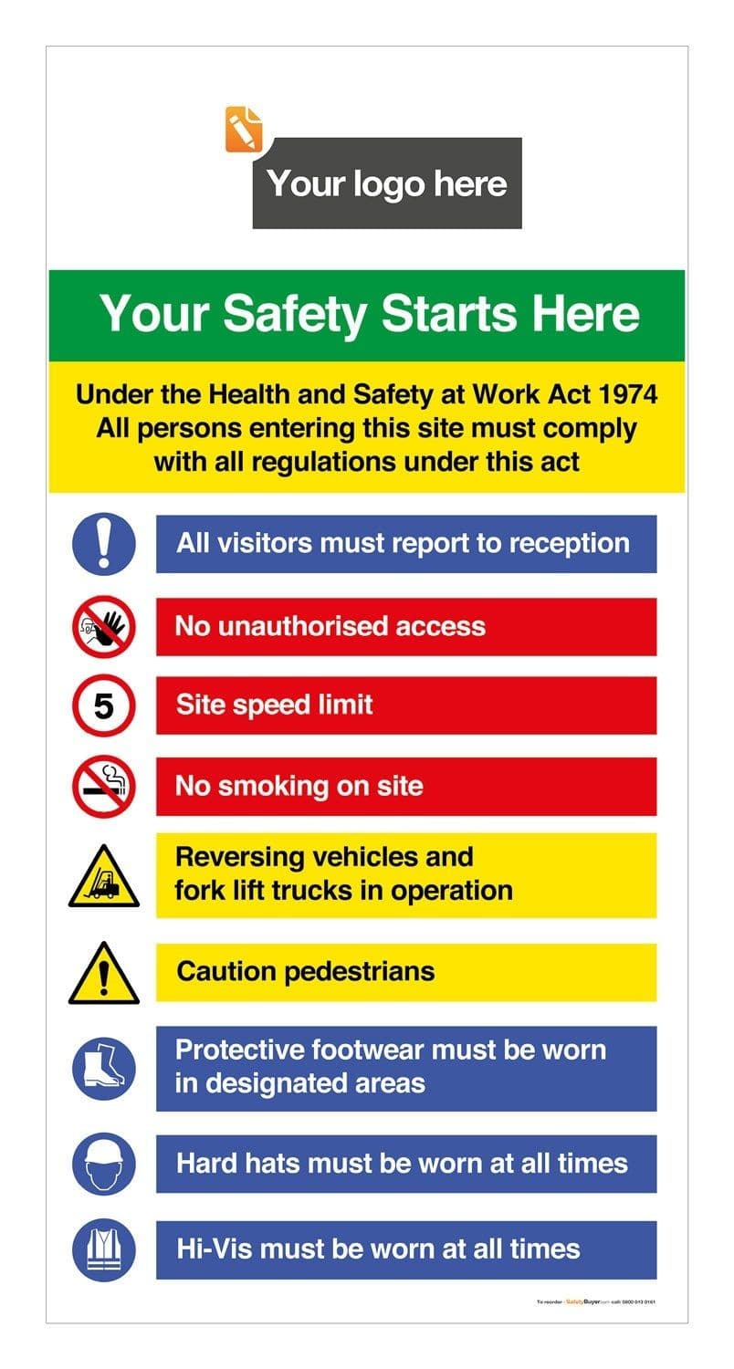 9 Point Site Rules Board - Add you logo