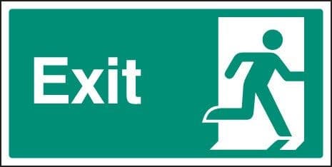 Final Exit Right Signs with Running Man