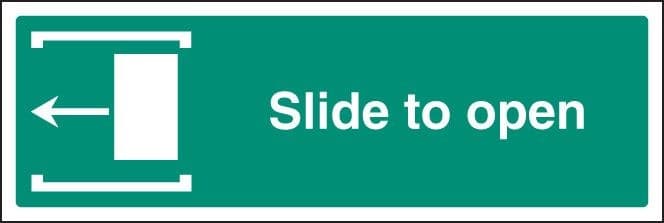 Slide to Open Left Sign