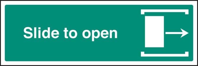 Slide to Open Right Sign