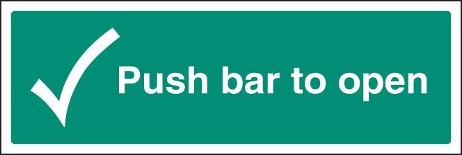 Push Bar to Open with Tick Signs